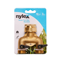 2 Way Manifold Brass