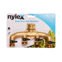 4 Way Manifold Brass